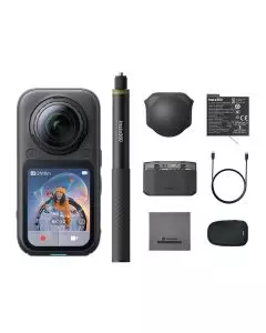 Insta360 X6 Essentials Bundle 8K 360 Camera with 1/1.1'' Sensors | Action Camera, Dual Custom Square 1/1.1"Sensors, Triple AI Chip, Black