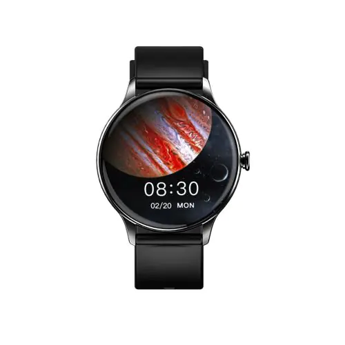 Oligate Smart Watch AMOLED 390 * 390 resolution IP67 waterproof Full Touch Screen Support iOS and Android OS 15 Days Standby Smart Watch Black