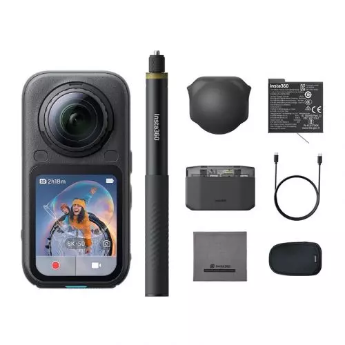 Insta360 X6 Essentials Bundle 8K 360 Camera with 1/1.1'' Sensors | Action Camera, Dual Custom Square 1/1.1"Sensors, Triple AI Chip, Black